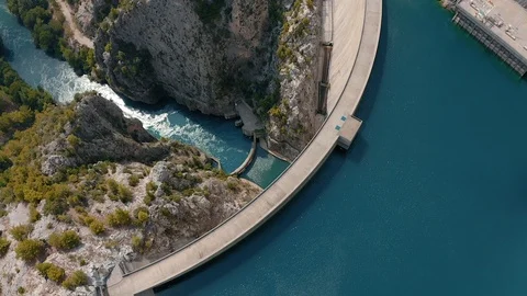 Top view of the big dam Stock Footage 120547305
