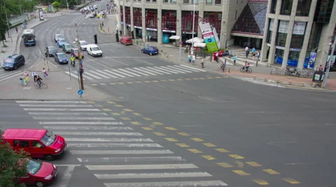 Top view on the big transport intersection Stock Footage 42971825