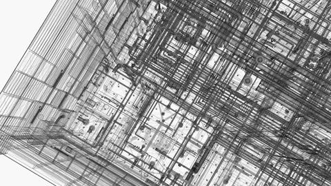 Top view of BIM model of MEP the building 库存影片 128057140