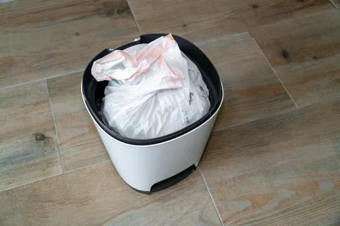 Top view of a bin with a plastic bag Stock Photos