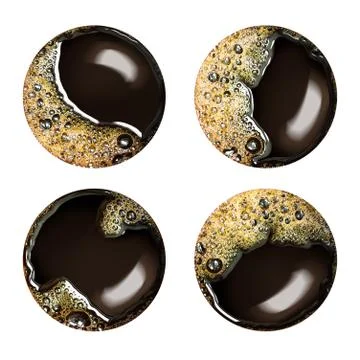 Top view of black coffee Stock Photos