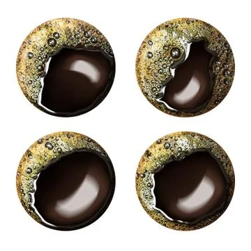 Top view of black coffee Stock Photos