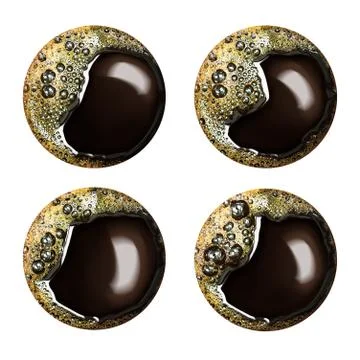 Top view of black coffee Stock Photos