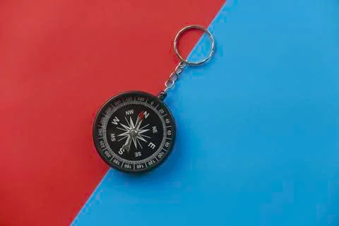 Top view of black compass Stock Photos
