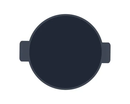 Top view of Black Empty Saucepan. Cast iron Korean frying pan. Kitchen utensils Stock Illustration