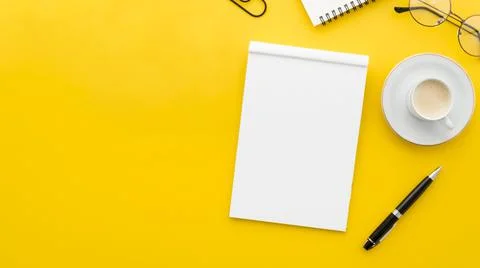 Top view blank notebook. High quality and resolution beautiful photo concept Stock Photos