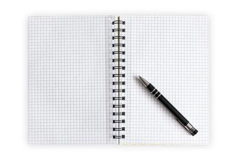 Top view of blank notepad on white background Stock Photos