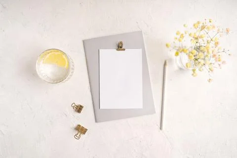 Top view blank paper Notebook Foto stock