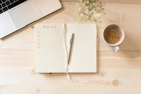 Top view blank paper Notebook Stock Photos