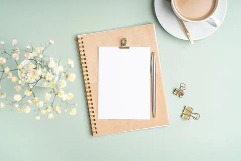Top view blank paper Notebook Stock Photos