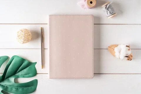 Top view blank paper notebook. Stock Photos