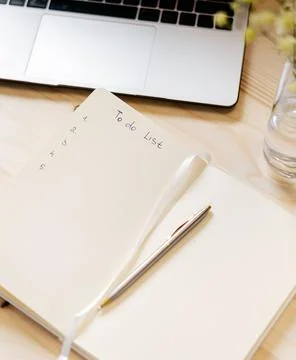 Top view blank paper Notebook Stock Photos