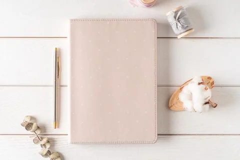 Top view blank paper notebook. Stock Photos