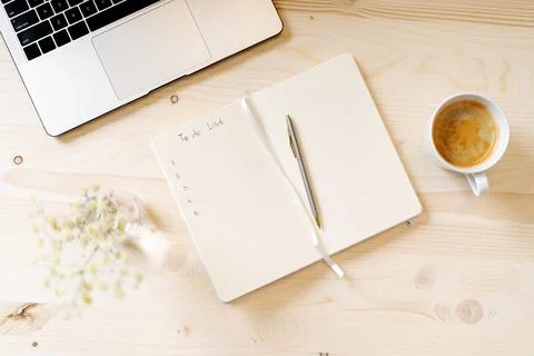 Top view blank paper Notebook Stock Photos