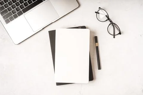 Top view blank paper Notebook Stock Photos