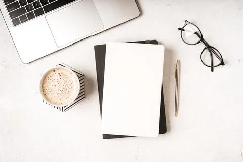 Top view blank paper Notebook Stock Photos