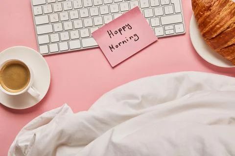 Top view blanket computer keyboard Stock Photos