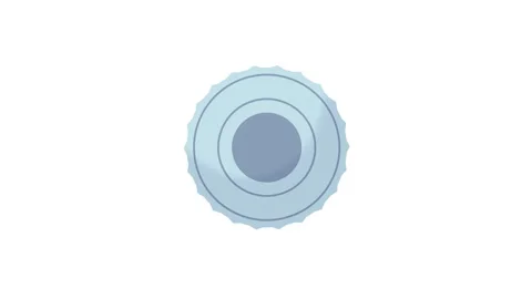 Top view of blue bottle cap with ridged edge Stock Footage 313081988
