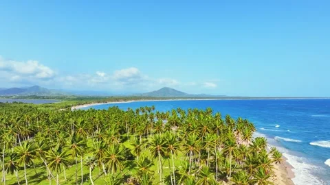 Top view of the blue Caribbean Sea near ... | Stock Video | Pond5