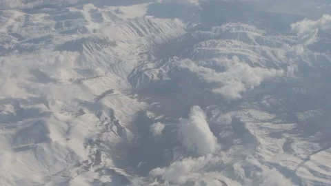 Top view of blue clouds and mountains, the movement of air masses. Concept: God' Stock Footage 152636020