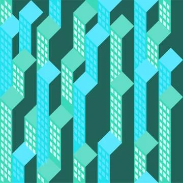 Top view on blue green blocks vector background Stock-Illustration