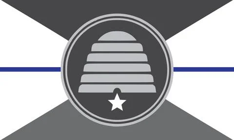 Top view of blue line flag of Commemorative Utah state, Usa. United states of Stock Illustration
