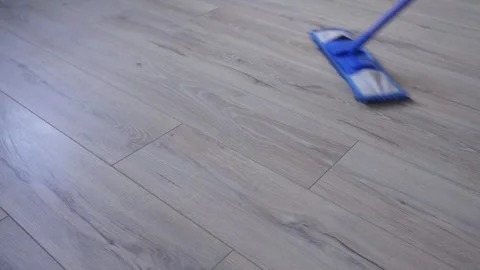 Top view of blue plastic mop. Mop the floor Stock Footage 265884732