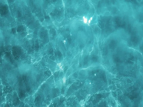 Top of view of blue tropical caribbean sea with, texture effect background Stock Footage