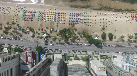 Top view of Boa Viagem beach in Recife, state of Pernambuco, Brazil Video stock 61710068