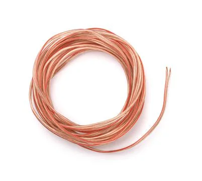 Top view of braided copper cable Stock Photos