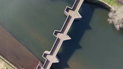 Top View Of Brandomil Historic Stone Bridge In Zas Stockbeeldmateriaal 331203749