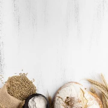Top view bread concept with copy space Stock Photos