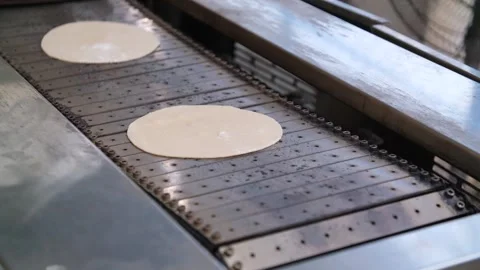 Top view of bread making process in automatic bread making machine with 스톡 동영상 246723869