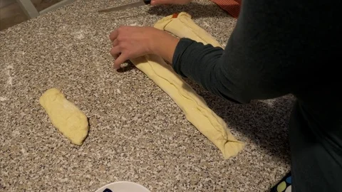 Top view of bread processing Stock Footage 85314796