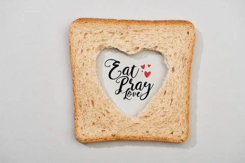 Top view bread slice carved Stock Photos