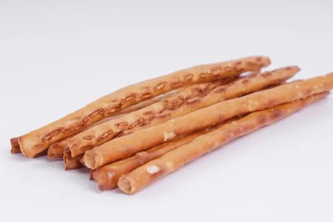 Top view of bread sticks on white backgraund Stock Photos