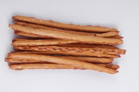 Top view of bread sticks on white backgraund Stock Photos