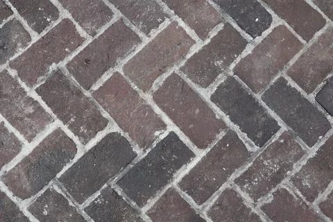 Top view of bricks in herring bone pattern 스톡 사진