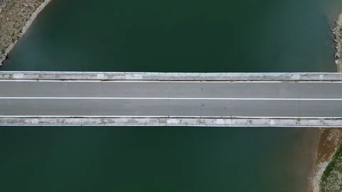 Top view of a bridge over a river Stock Footage 244000702