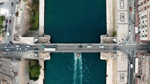 Top view of bridge with traffic Stock Footage 161827299