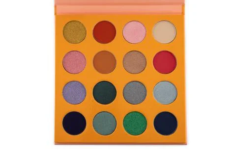 Top view of a bright eye shadow palette Foto stock