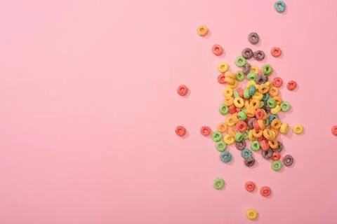 Top view bright multicolored breakfast Stock Photos