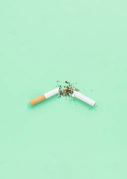 Top view broken cigarrete Stock Photos