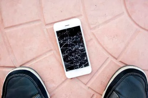 Top view broken phone Stock Photos