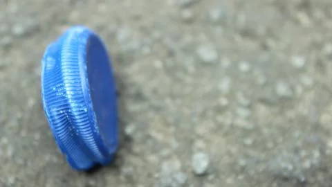 The Top view is a broken plastic bottle cap Stock Photos