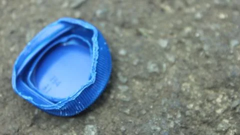 The Top view is a broken plastic bottle cap Stock Photos