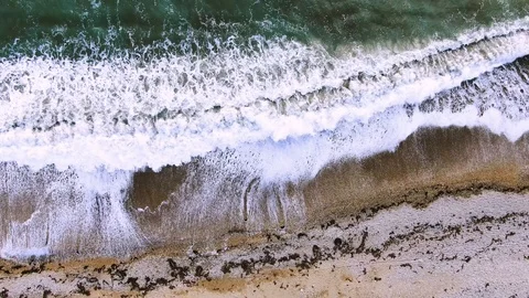 Top view of the bubbling sea surf Stock-Footage 104943970