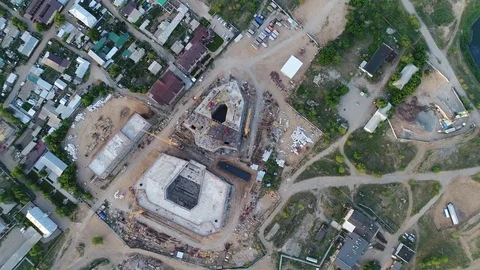 Top view of a building construction Stock Footage 77806664