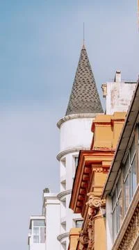 Top view of the buildings with different designed Fotos de archivo