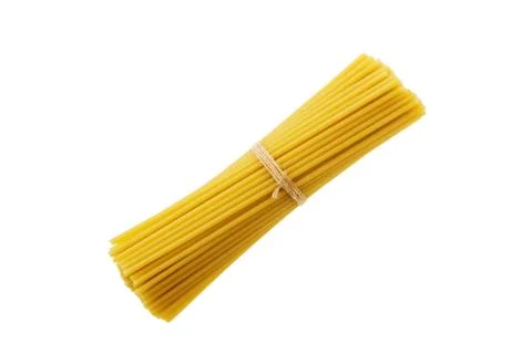 Top view of bundle of bucatini or perciatelli - thick spaghetti-like pasta wi Foto stock